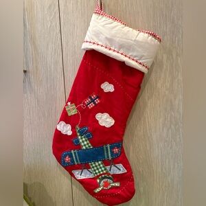 Pottery Barn Kids Quilted Stocking - Airplane - No Monogram